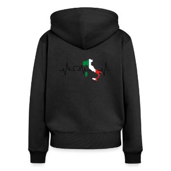 Italien Herzschlag - Frauen Premium Bio Zip Hoodie - Schwarz - Hinten - Julia (174cm)