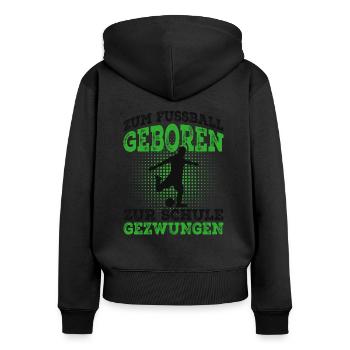 Fussballer - Frauen Premium Bio Zip Hoodie - Schwarz - Hinten - Julia (174cm)