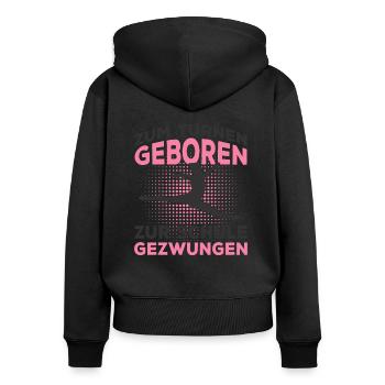 Turnen - Frauen Premium Bio Zip Hoodie - Schwarz - Hinten - Julia (174cm)