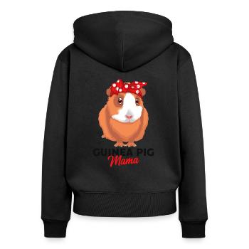 Cochon d'Inde - Sweat à capuche zippé Premium bio Femme - noir - Dos - Julia (174cm)