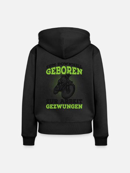 Downhill - Frauen Premium Bio Zip Hoodie - Schwarz