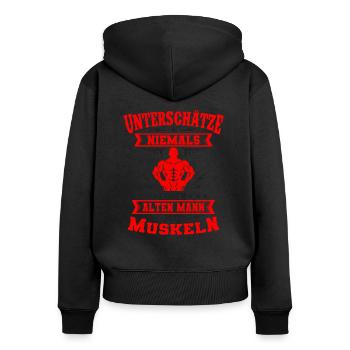 Bodybuilder - Frauen Premium Bio Zip Hoodie - Schwarz - Hinten - Julia (174cm)