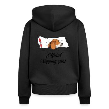 beagle - Sweat à capuche zippé Premium bio Femme - noir - Dos - Julia (174cm)
