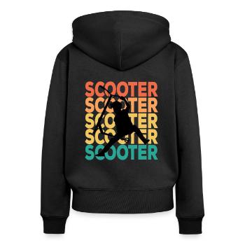 Scooter - Women's Premium Organic Zip Hoodie - black - Back - Julia (174cm)