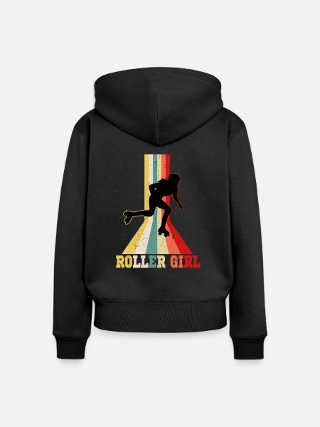 Rollschuhe - Frauen Premium Bio Zip Hoodie - Schwarz