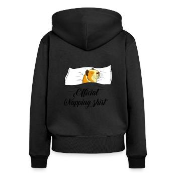 Cochon d'Inde - Sweat à capuche zippé Premium bio Femme - noir - Dos - Julia (174cm)