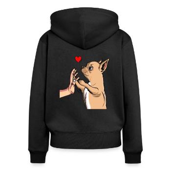 Chihuahua Liebe Hunde Frauchen Geschenk - Frauen Premium Bio Zip Hoodie - Schwarz - Hinten - Julia (174cm)