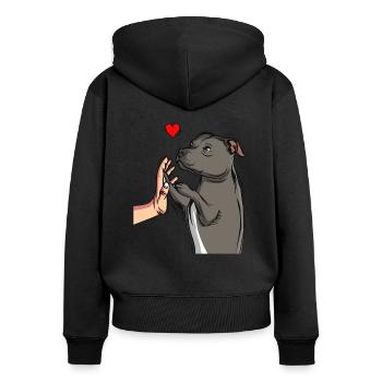 Staffordshire Bull Terrier Love Dogs - Women's Premium Organic Zip Hoodie - black - Back - Julia (174cm)