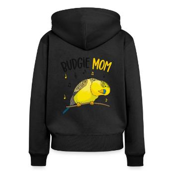 Budgerigar - Women's Premium Organic Zip Hoodie - black - Back - Julia (174cm)