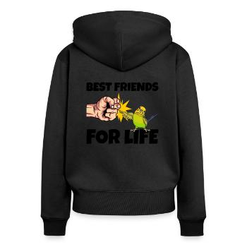 Budgerigar - Women's Premium Organic Zip Hoodie - black - Back - Julia (174cm)