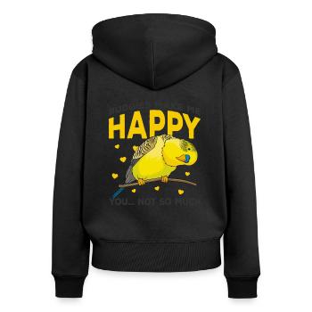 budgerigar - Women's Premium Organic Zip Hoodie - black - Back - Julia (174cm)