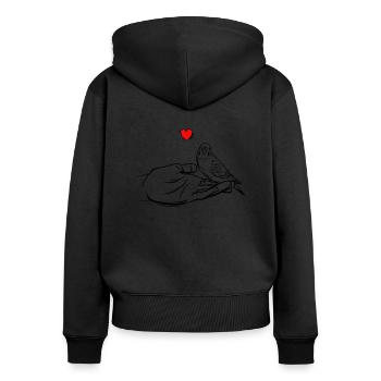 budgerigar - Women's Premium Organic Zip Hoodie - black - Back - Julia (174cm)