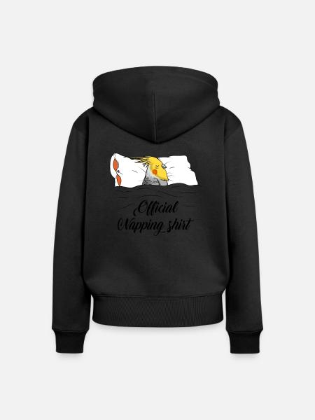 Nymphensittich - Frauen Premium Bio Zip Hoodie - Schwarz