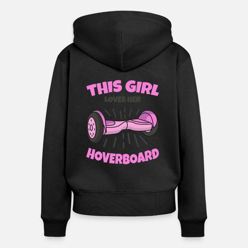Hoverboard - Frauen Premium Bio Zip Hoodie - Schwarz