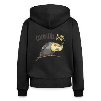 Nymphensittich - Frauen Premium Bio Zip Hoodie - Schwarz - Hinten - Julia (174cm)