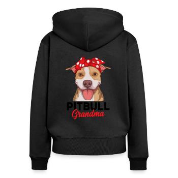 Pitbull - Women's Premium Organic Zip Hoodie - black - Back - Julia (174cm)