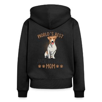 Jack Russell Terrier - Sweat à capuche zippé Premium bio Femme - noir - Dos - Julia (174cm)
