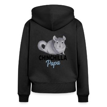 Chinchilla - Frauen Premium Bio Zip Hoodie - Schwarz - Hinten - Julia (174cm)