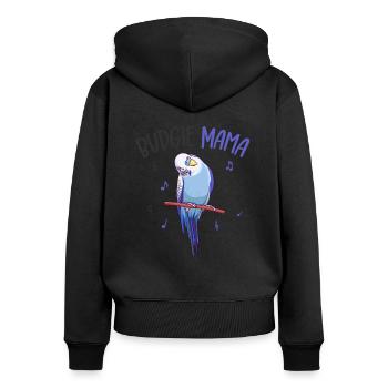 budgerigar - Women's Premium Organic Zip Hoodie - black - Back - Julia (174cm)