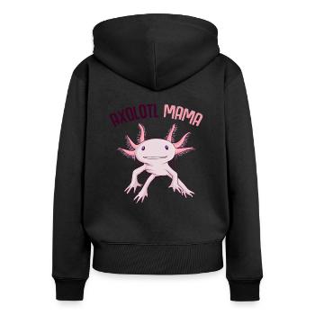 Axolotl - Sweat à capuche zippé Premium bio Femme - noir - Dos - Julia (174cm)