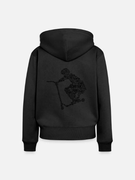 scooter - Women's Premium Organic Zip Hoodie - black