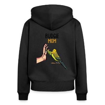 Wellensittich Mama Vogelbesitzerin - Frauen Premium Bio Zip Hoodie - Schwarz - Hinten - Julia (174cm)