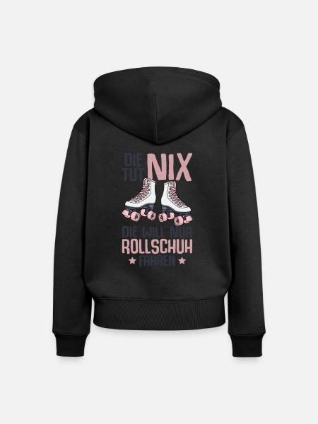 Rollschuhe - Frauen Premium Bio Zip Hoodie - Schwarz