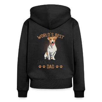 Jack Russell Terrier - Sweat à capuche zippé Premium bio Femme - noir - Dos - Julia (174cm)