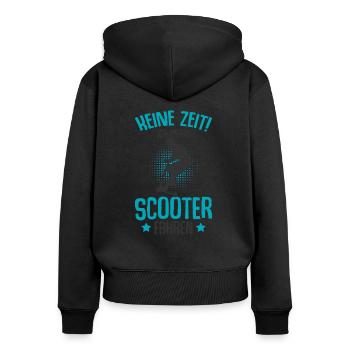 Scooter - Frauen Premium Bio Zip Hoodie - Schwarz - Hinten - Julia (174cm)