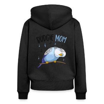 budgerigar - Women's Premium Organic Zip Hoodie - black - Back - Julia (174cm)