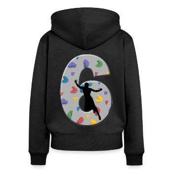 6 Years Old Climber Birthday Bouldering Climbing R - Frauen Premium Bio Zip Hoodie - Schwarz - Hinten - Julia (174cm)
