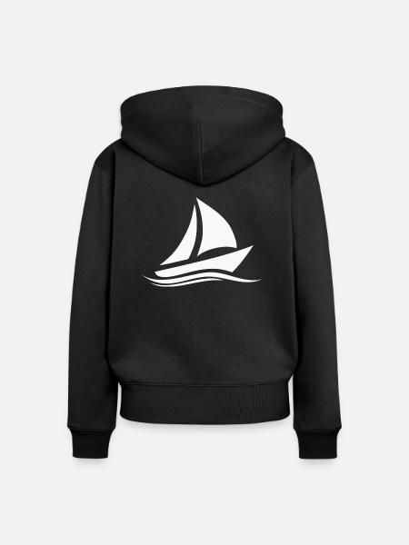 boot weiss - Frauen Premium Bio Zip Hoodie - Schwarz