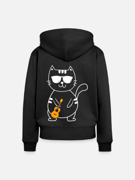 Ukulele - Frauen Premium Bio Zip Hoodie - Schwarz