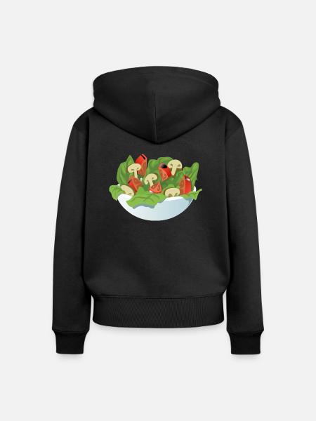 Salat - Frauen Premium Bio Zip Hoodie - Schwarz
