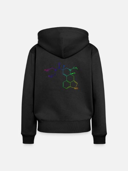 LSD farbig - Frauen Premium Bio Zip Hoodie - Schwarz