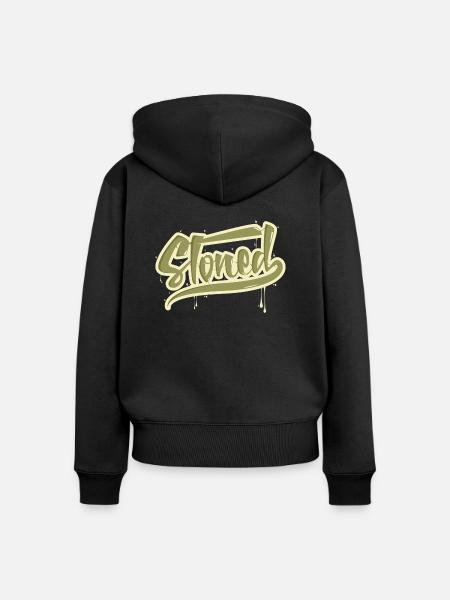 Stoned - Frauen Premium Bio Zip Hoodie - Schwarz