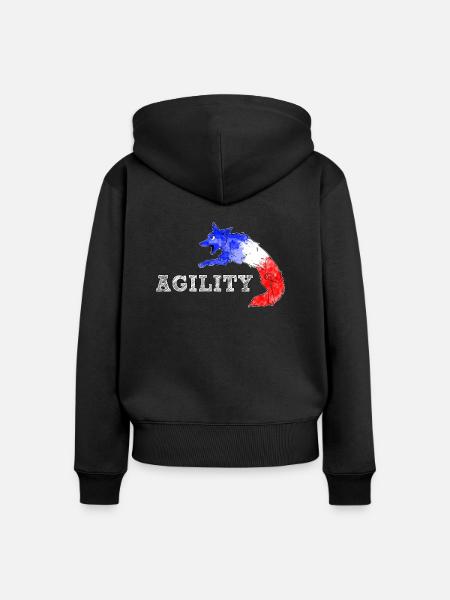Beweglichkeit Grenze Frankreich - Frauen Premium Bio Zip Hoodie - Schwarz