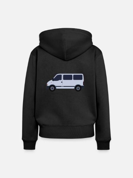 van - Frauen Premium Bio Zip Hoodie - Schwarz