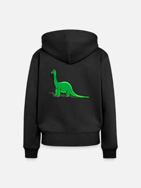 Dinosaurier - Frauen Premium Bio Zip Hoodie - Schwarz
