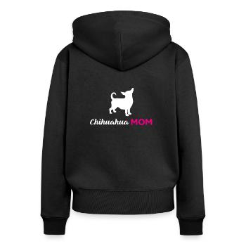 Chihuahua Chihuahuas Mama Mutter Geschenk Hund Mom - Frauen Premium Bio Zip Hoodie - Schwarz - Hinten - Julia (174cm)