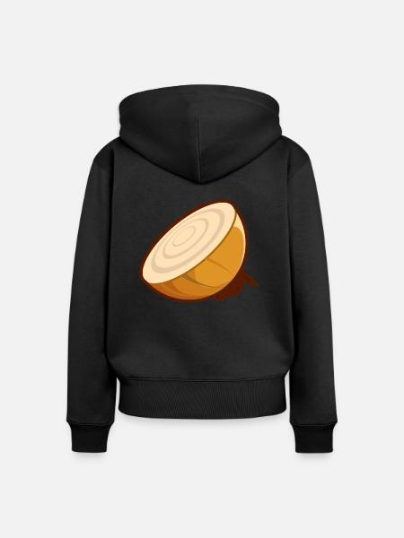 Zwiebel - Frauen Premium Bio Zip Hoodie - Schwarz