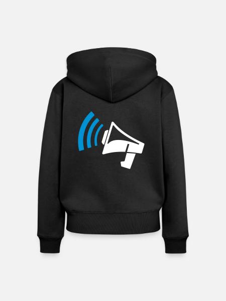 Megaphon Geschenk - Frauen Premium Bio Zip Hoodie - Schwarz
