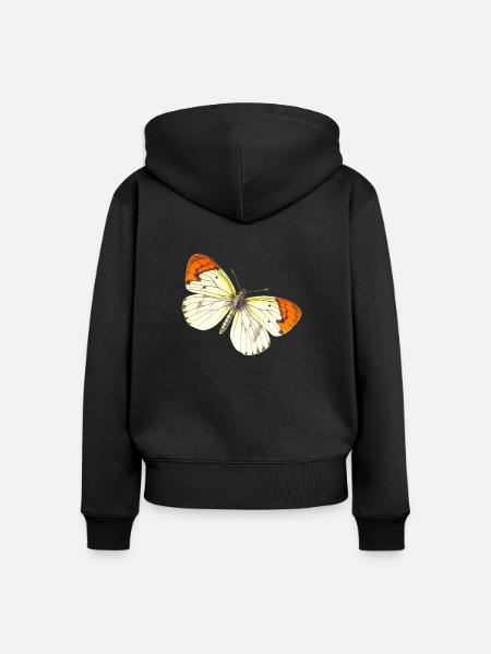 Butterfly - Frauen Premium Bio Zip Hoodie - Schwarz
