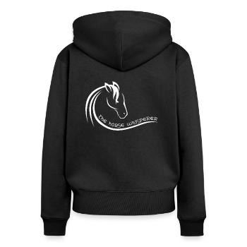 Le cheval murmurait à l'oreille, Pferdeflüsterin - Sweat à capuche zippé Premium bio Femme - noir - Dos - Julia (174cm)