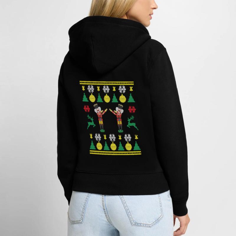 Dancing Nutcracker Dabbing Nutcracker Knittered Women's Premium Organic Zip Hoodie
