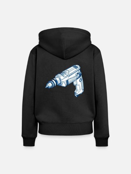 Bohrmaschine - Frauen Premium Bio Zip Hoodie - Schwarz