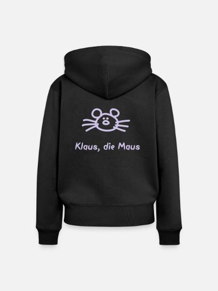 Klaus - Frauen Premium Bio Zip Hoodie - Schwarz