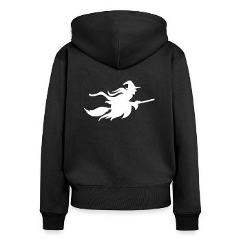 Sorcière - Sweat à capuche zippé Premium bio Femme - noir - Dos - Julia (174cm)
