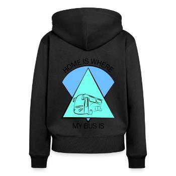 Bus Bus Driver School Bus Bus Bus Bus Driver - Women's Premium Organic Zip Hoodie - black - Back - Julia (174cm)