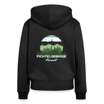 Wunderschönes grünes Fichtelgebirge - Frauen Premium Bio Zip Hoodie - Schwarz - Hinten - Julia (174cm)